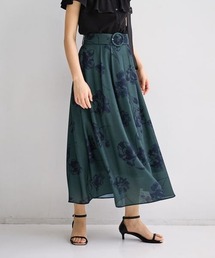 Andemiu(アンデミュウ)のツートーンフラワーフレアスカート122977(スカート)