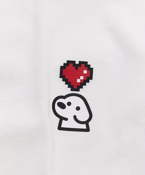 FREAK'S STORE(フリークスストア)の「matsui×FREAK'S STORE/マツイ×フリークスストア 別注 「Pixel&dog1」 ワンポイント クルーネック半袖 ハートリンガーTシャツ(Tシャツ/カットソー・レディース・ブルー/レッド/イエロー・フリ-)」の15枚目の写真