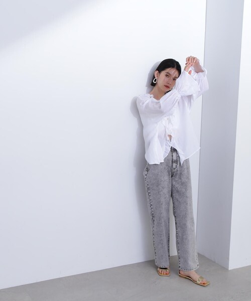 N.(N. Natural Beauty Basic)(エヌエヌナチュラルビューティーベーシック)の「ラッフル付き羽織ブラウス(シャツ/ブラウス・レディース・ホワイト/ピンク・MEDIUM)」の7枚目の写真