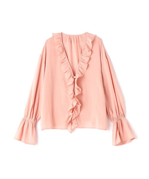 N.(N. Natural Beauty Basic)(エヌエヌナチュラルビューティーベーシック)の「ラッフル付き羽織ブラウス(シャツ/ブラウス・レディース・ホワイト/ピンク・MEDIUM)」の13枚目の写真