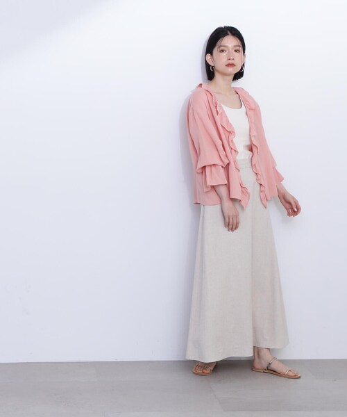 N.(N. Natural Beauty Basic)(エヌエヌナチュラルビューティーベーシック)の「ラッフル付き羽織ブラウス(シャツ/ブラウス・レディース・ホワイト/ピンク・MEDIUM)」の15枚目の写真