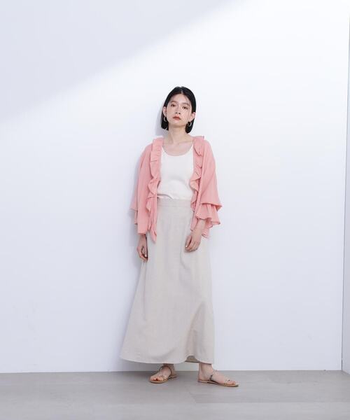 N.(N. Natural Beauty Basic)(エヌエヌナチュラルビューティーベーシック)の「ラッフル付き羽織ブラウス(シャツ/ブラウス・レディース・ホワイト/ピンク・MEDIUM)」の16枚目の写真