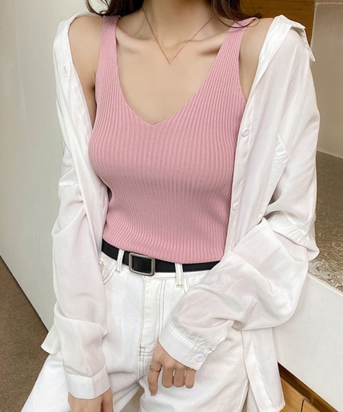 Miniministore(ミニミニストア)の「タンクトップ Vネック サマーニット(タンクトップ・レディース・モカ/ホワイト/ブラック・FREE)」の11枚目の写真