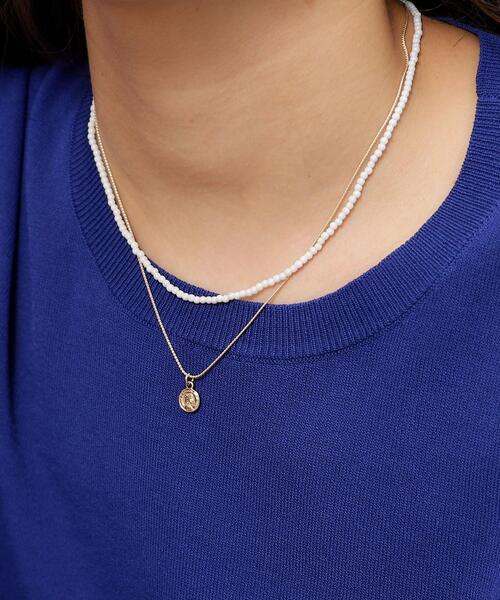 OPAQUE.CLIP（オペークドットクリップ）の「◆2連ビーズネックレス（ネックレス・レディース・ホワイト/ダークグリーン/オレンジ・00）」の8枚目の写真