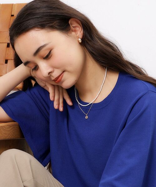 OPAQUE.CLIP（オペークドットクリップ）の「◆2連ビーズネックレス（ネックレス・レディース・ホワイト/ダークグリーン/オレンジ・00）」の9枚目の写真