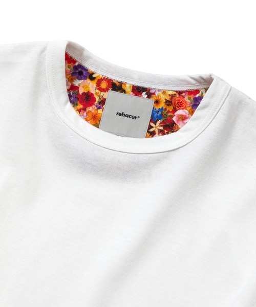 rehacer（レアセル）の「rehacer : Slit Flower  CS / スリットフラワーカットソー（Tシャツ/カットソー・メンズ・ホワイト/ブラック・SMALL/MEDIUM/LARGE/X-LARGE）」の6枚目の写真