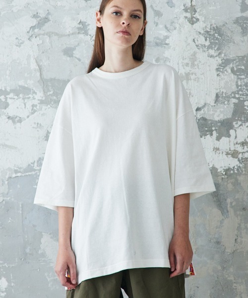 rehacer（レアセル）の「rehacer : Slit Flower  CS / スリットフラワーカットソー（Tシャツ/カットソー・メンズ・ホワイト/ブラック・SMALL/MEDIUM/LARGE/X-LARGE）」の10枚目の写真