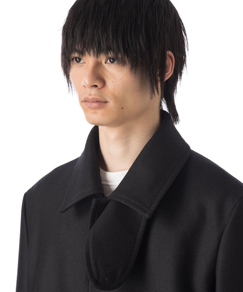 ジャケット・アウター VEIN WO DOUBLE MELTON MAXI COAT - BLACK stein / シュタイン】OVERSIZED MAXI-LENGTH ZIP COAT - DARK
