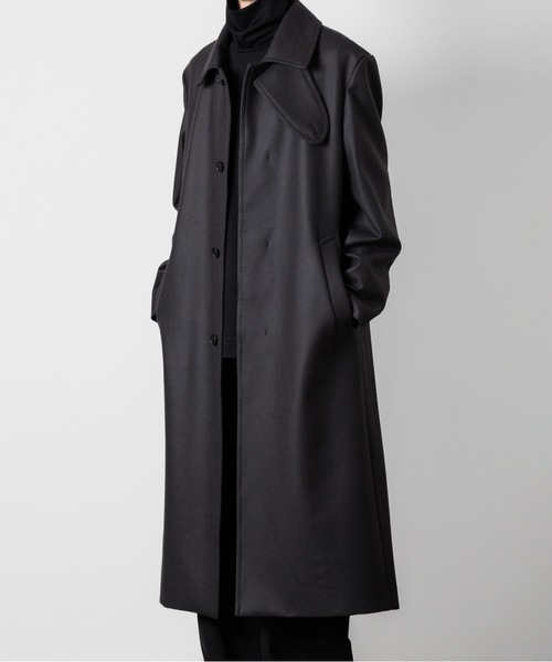ジャケット・アウター VEIN WO DOUBLE MELTON MAXI COAT - BLACK VEIN WO DOUBLE MELTON MAXI COAT - BLACK