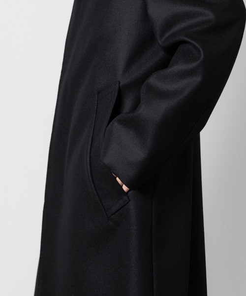 ジャケット・アウター VEIN WO DOUBLE MELTON MAXI COAT - BLACK VEIN WO DOUBLE MELTON MAXI COAT - BLACK