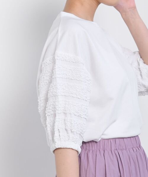 rps(アールピーエス)の「ポコポコスリーブ切替5分袖プルオーバー(Tシャツ/カットソー・レディース・オフホワイト/ホワイト系その他2・フリー)」の7枚目の写真