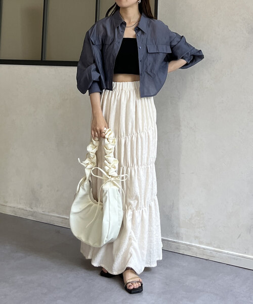 Thevon（ゼボン）の「ハンドルギャザーナイロンバッグ（ショルダーバッグ・レディース・ブラック/オフホワイト/モカ・FREE）」の22枚目の写真