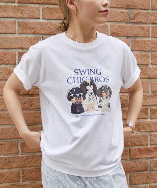 Firsthand（ファーストハンド）の「Firsthand/ファーストハンド オーガニックコットンアニマルプリントTシャツ / フロントデザインTシャツ / 半袖TEE（Tシャツ/カットソー・レディース・ホワイト/その他/グレー・ONE SIZE）」の16枚目の写真