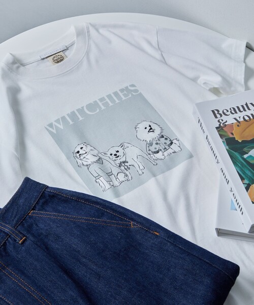 Firsthand（ファーストハンド）の「Firsthand/ファーストハンド オーガニックコットンアニマルプリントTシャツ / フロントデザインTシャツ / 半袖TEE（Tシャツ/カットソー・レディース・ホワイト/その他/グレー・ONE SIZE）」の3枚目の写真