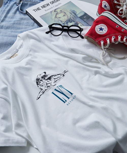 Firsthand（ファーストハンド）の「Firsthand/ファーストハンド オーガニックコットンアニマルプリントTシャツ / フロントデザインTシャツ / 半袖TEE（Tシャツ/カットソー・レディース・ホワイト/その他/グレー・ONE SIZE）」の2枚目の写真