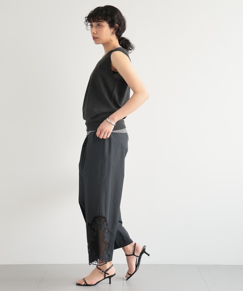 BARNYARDSTORM(バンヤードストーム)の「BARNYARDSTORM / ライトニットタンクトップ(ニット/セーター・レディース・グレイッシュベージュ/チャコール・FREE)」の14枚目の写真