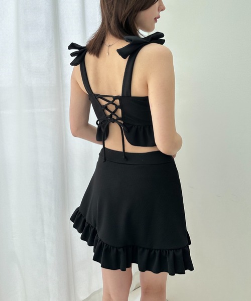 セール】レースアップアクセントガーリースイムウェア（水着