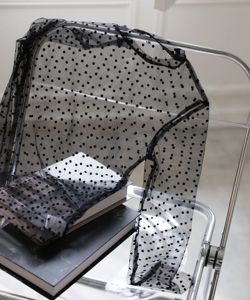 LAFFMO（ラフモ）の「ドットデザインシースルートップス（その他トップス・レディース・ブラック/ベージュ・F）」の15枚目の写真