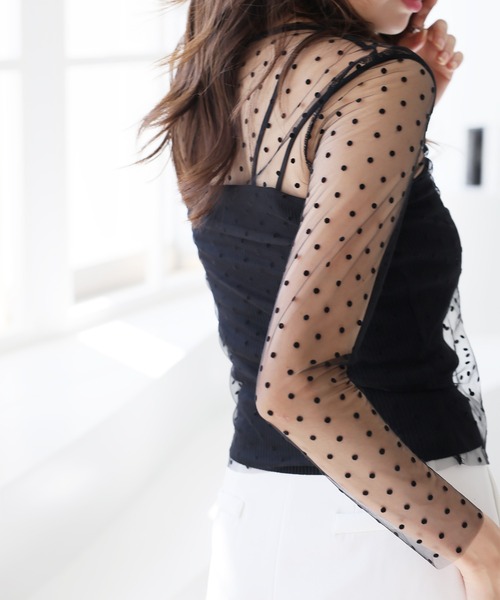 LAFFMO（ラフモ）の「ドットデザインシースルートップス（その他トップス・レディース・ブラック/ベージュ・F）」の10枚目の写真