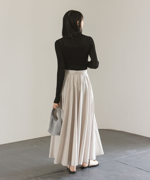 Noble（ノーブル）の「《追加》アルパカミックスシアーポロニット（ニット/セーター・レディース・ブラック/チャコールグレー・FREE）」の9枚目の写真