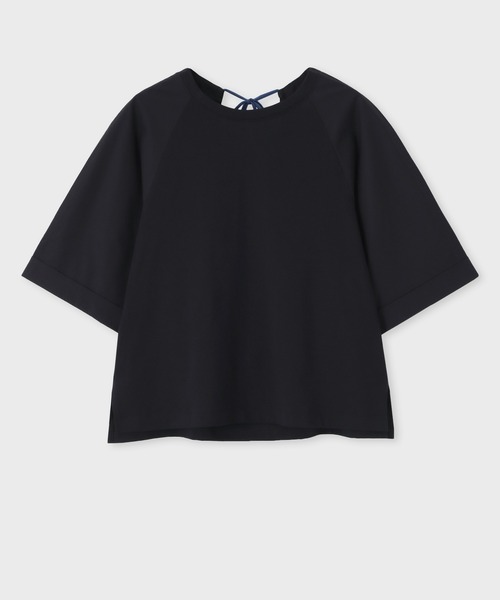 Paul Smith(ポールスミス)の「ウィメンズ ウーブン コンビ カットソー / 245103 J262(Tシャツ/カットソー・レディース・ホワイト/ブラック・MEDIUM)」の2枚目の写真
