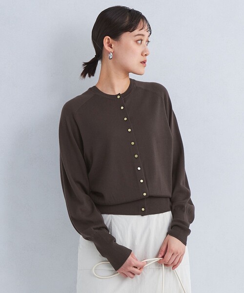 green label relaxing（グリーンレーベルリラクシング）の「EVERY エブリィ ニット クルーネック 2WAY カーディガン -ウォッシャブル-（カーディガン/ボレロ・レディース・グレー/ブラック/ライトブルー/ダークブラウン/レッド/ダークグレー/ロイヤルブルー・FREE）」の3枚目の写真