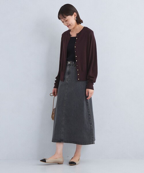 green label relaxing（グリーンレーベルリラクシング）の「EVERY エブリィ ニット クルーネック 2WAY カーディガン -ウォッシャブル-（カーディガン/ボレロ・レディース・グレー/ブラック/ライトブルー/ダークブラウン/レッド/ダークグレー/ロイヤルブルー・FREE）」の20枚目の写真