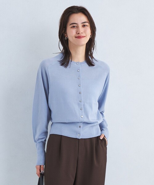 green label relaxing（グリーンレーベルリラクシング）の「EVERY エブリィ ニット クルーネック 2WAY カーディガン -ウォッシャブル-（カーディガン/ボレロ・レディース・グレー/ブラック/ライトブルー/ダークブラウン/レッド/ダークグレー/ロイヤルブルー・FREE）」の22枚目の写真