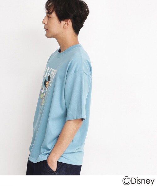 Disney（ディズニー）の「◆【DISNEY/親子リンク】ミッキーマウス　ディズニー半袖Ｔシャツ（Tシャツ/カットソー・メンズ・ホワイト系3/サックスブルー系・02/03）」の6枚目の写真