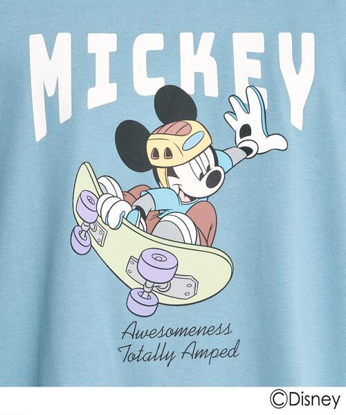 Disney（ディズニー）の「◆【DISNEY/親子リンク】ミッキーマウス　ディズニー半袖Ｔシャツ（Tシャツ/カットソー・メンズ・ホワイト系3/サックスブルー系・02/03）」の4枚目の写真