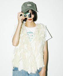 KBF | シャギーニットリボンベスト(ベスト)