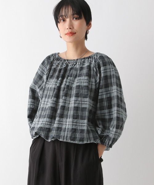 LEPSIM(レプシィム)の「マルチWAYチェックブラウス 130286(シャツ/ブラウス・レディース・ホワイト×ブラック/グリーン・FREE)」の4枚目の写真