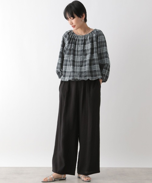 LEPSIM(レプシィム)の「マルチWAYチェックブラウス 130286(シャツ/ブラウス・レディース・ホワイト×ブラック/グリーン・FREE)」の8枚目の写真