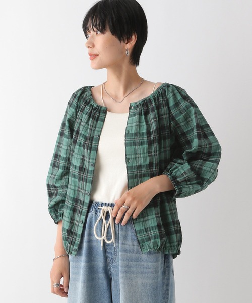 LEPSIM(レプシィム)の「マルチWAYチェックブラウス 130286(シャツ/ブラウス・レディース・ホワイト×ブラック/グリーン・FREE)」の14枚目の写真