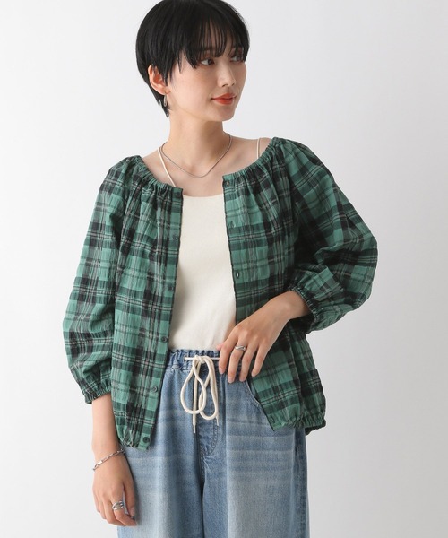 LEPSIM(レプシィム)の「マルチWAYチェックブラウス 130286(シャツ/ブラウス・レディース・ホワイト×ブラック/グリーン・FREE)」の15枚目の写真