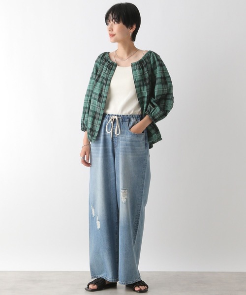 LEPSIM(レプシィム)の「マルチWAYチェックブラウス 130286(シャツ/ブラウス・レディース・ホワイト×ブラック/グリーン・FREE)」の16枚目の写真