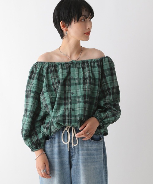 LEPSIM(レプシィム)の「マルチWAYチェックブラウス 130286(シャツ/ブラウス・レディース・ホワイト×ブラック/グリーン・FREE)」の10枚目の写真