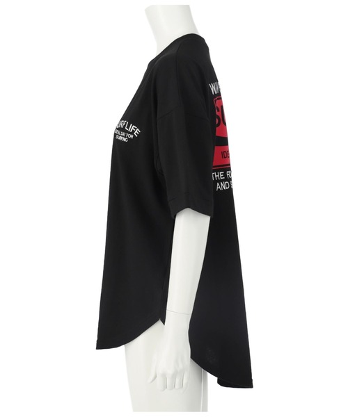 anap mimpi（アナップミンピ）の「サーフ フロッキー刺繍 コットン ビッグ Tシャツ 半袖（Tシャツ/カットソー・レディース・ブラック/オフホワイト・FREE）」の19枚目の写真