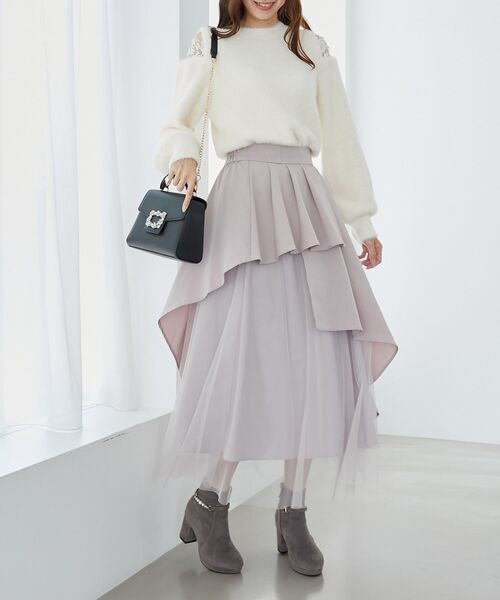 MAJESTIC LEGON（マジェスティックレゴン）の「取り外しできるパールブーツ（ブーツ・レディース・ブラック/グレイッシュベージュ/チャコールグレー・X-LARGE/MEDIUM/SMALL/LARGE）」の15枚目の写真