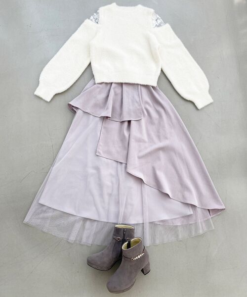 MAJESTIC LEGON（マジェスティックレゴン）の「取り外しできるパールブーツ（ブーツ・レディース・ブラック/グレイッシュベージュ/チャコールグレー・X-LARGE/MEDIUM/SMALL/LARGE）」の17枚目の写真