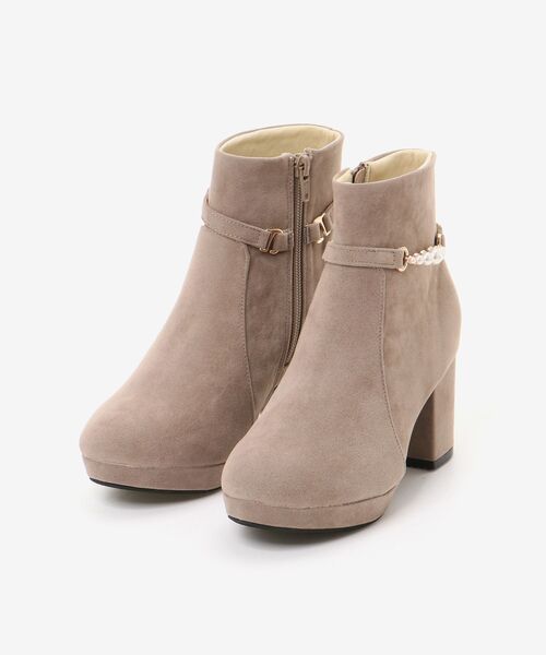 MAJESTIC LEGON（マジェスティックレゴン）の「取り外しできるパールブーツ（ブーツ・レディース・ブラック/グレイッシュベージュ/チャコールグレー・X-LARGE/MEDIUM/SMALL/LARGE）」の6枚目の写真