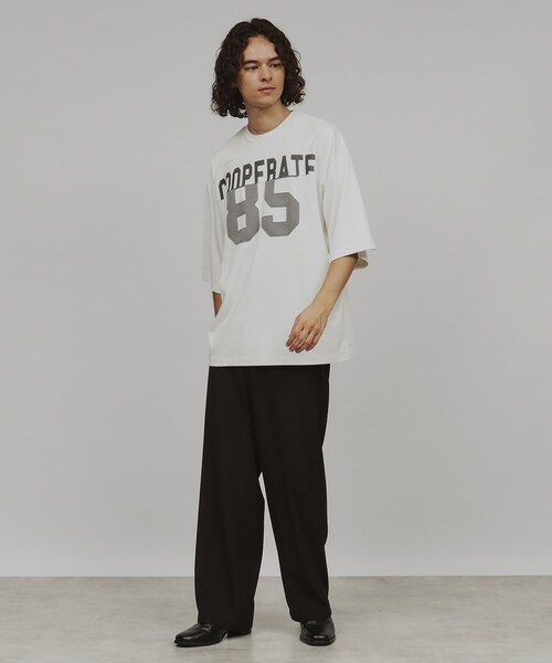 tk.TAKEO KIKUCHI(ティーケータケオキクチ)の「◆ナンバリングペイストTシャツ(Tシャツ/カットソー・メンズ・オフホワイト/ブラック・03/02)」の9枚目の写真
