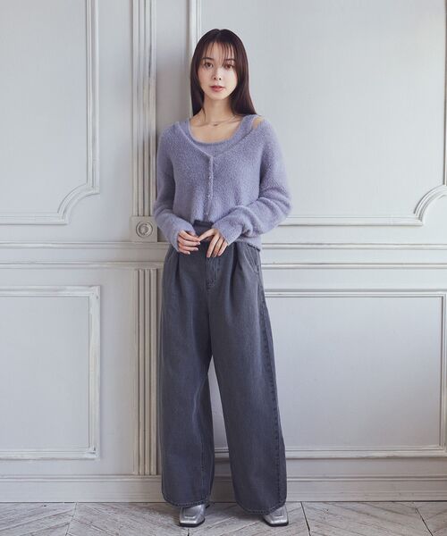 セール】タックホックデニムパンツ（デニムパンツ）｜earth