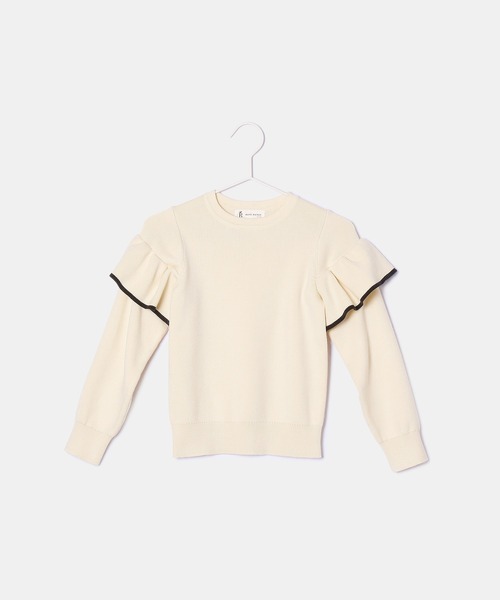 ROPE' PICNIC(ロペピクニック)の「【KIDS】マシュマロフリルニット/リンクコーデ(ニット/セーター・キッズ・ネイビー/ライトグリーン/キナリ・110/120/130/140/150)」の4枚目の写真