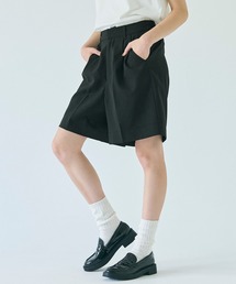 【WEB限定セール】上品ストレッチタックハーフパンツ