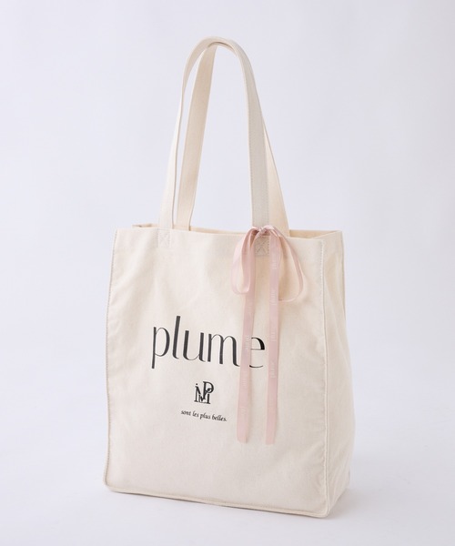 one after another NICE CLAUP（ワンアフターアナザーナイスクラップ）の「【plume】リボン付きキャンバストートバッグ（トートバッグ・レディース・ブラック/ピンク/アイボリー・FREE）」の18枚目の写真