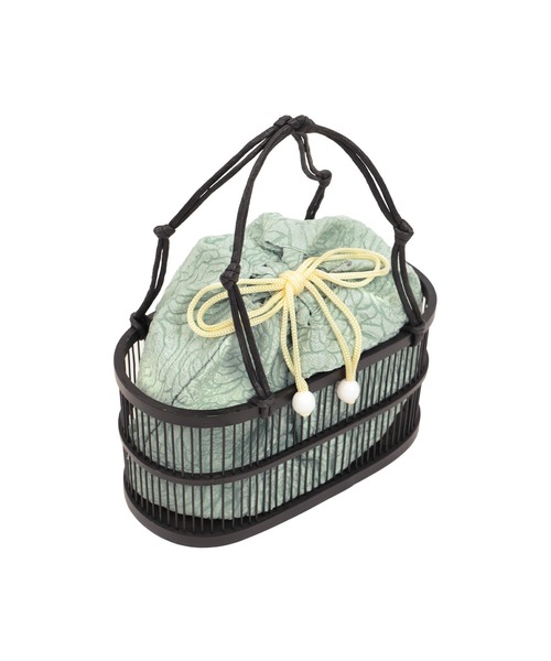 Retica（レティカ）の「浴衣 バッグ フラワー刺繍巾着 かごバッグ かわいい （かごバッグ・レディース・ピンク/ミント/レッド/パープル・FREE）」の22枚目の写真