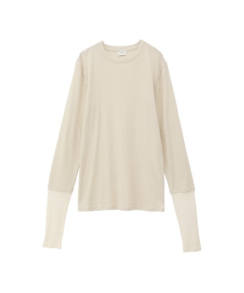 MANOF(マノフ)の「LAYERED SLEEVE CUT TOPS(Tシャツ/カットソー・レディース・ブルー/ブラック/アイボリー・FREE)」の14枚目の写真