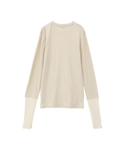 MANOF(マノフ)の「LAYERED SLEEVE CUT TOPS(Tシャツ/カットソー・レディース・ブルー/ブラック/アイボリー・FREE)」の13枚目の写真