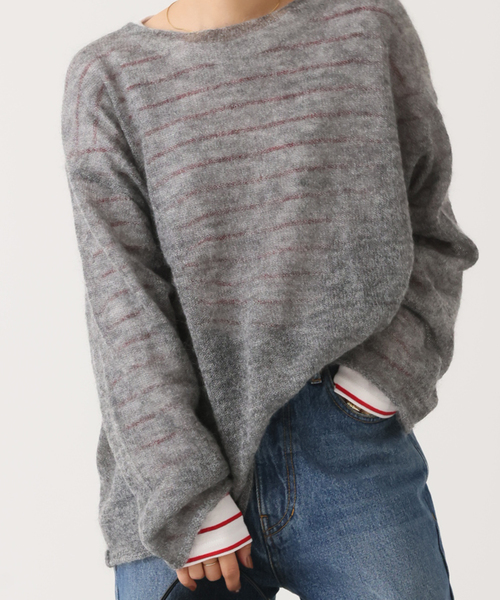 Spick & Span（スピックアンドスパン）の「MAISON CORNICHON / メゾン コルニション ボーダープルオーバー（Tシャツ/カットソー・レディース・ホワイト/ブラック/レッド・FREE）」の18枚目の写真